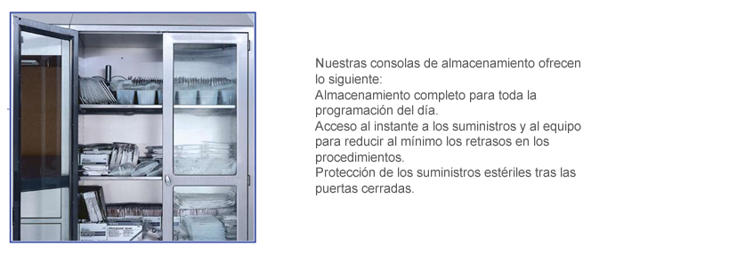 Consolas de almacenamiento para quirófanos